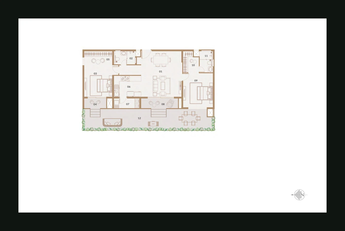 2 BHK GF East floor plan