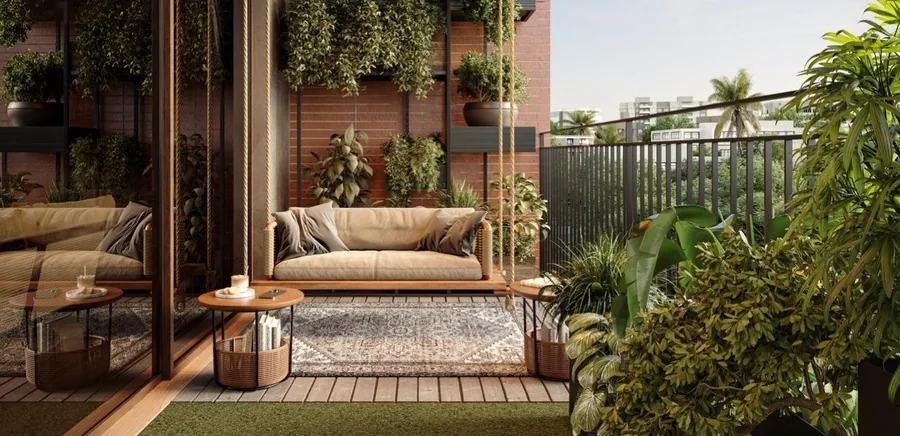 Balcony terrace with planting