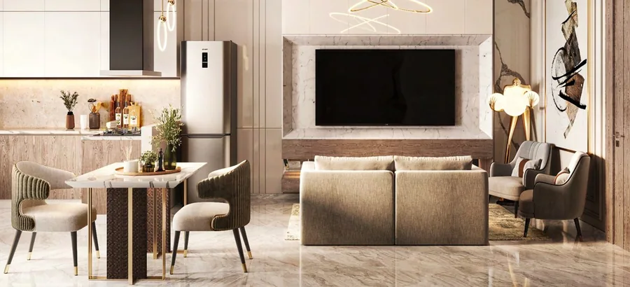 Dining and living space