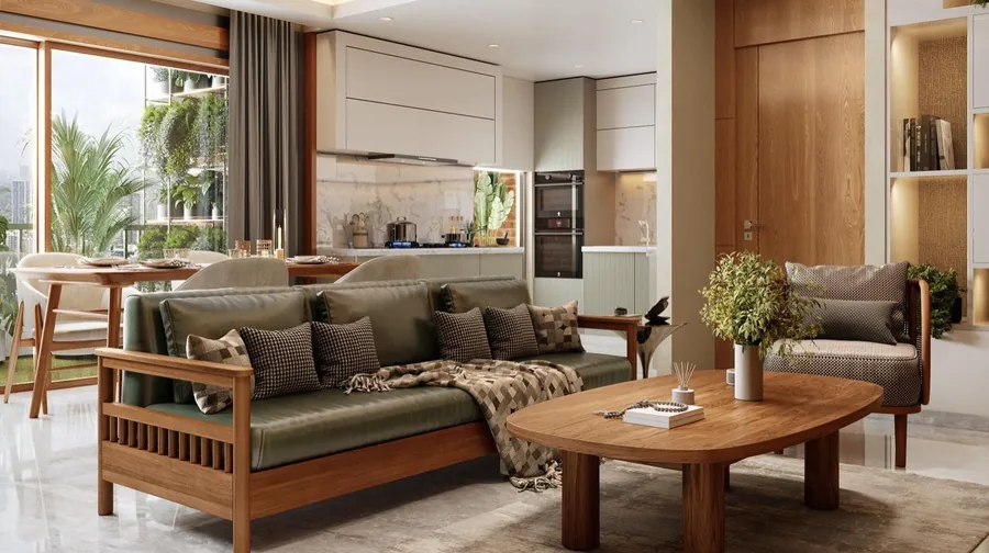 Warm living room interior