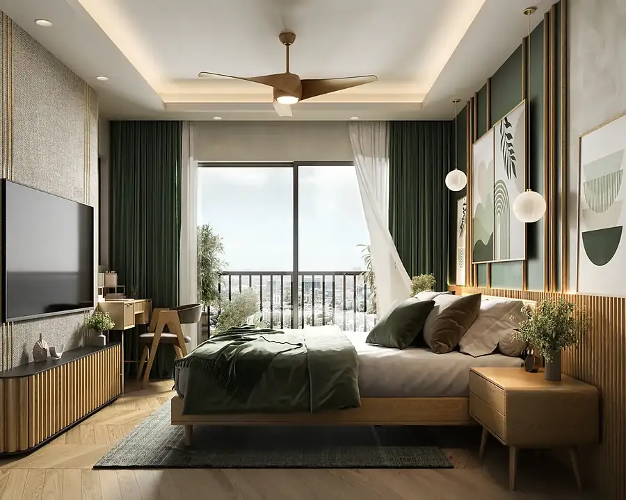 A 2 BHK bedroom