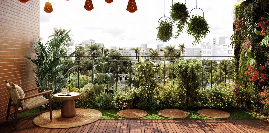 Rooftop garden terrace